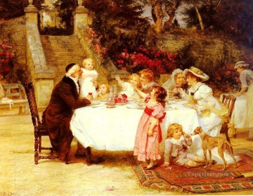  Familia Pintura - Su primer cumpleaños familia rural Frederick E Morgan